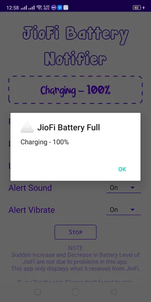 JioFi Battery Notifier